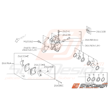 Ensemble Frein Arrière SUBARU STI 2001 - 2007