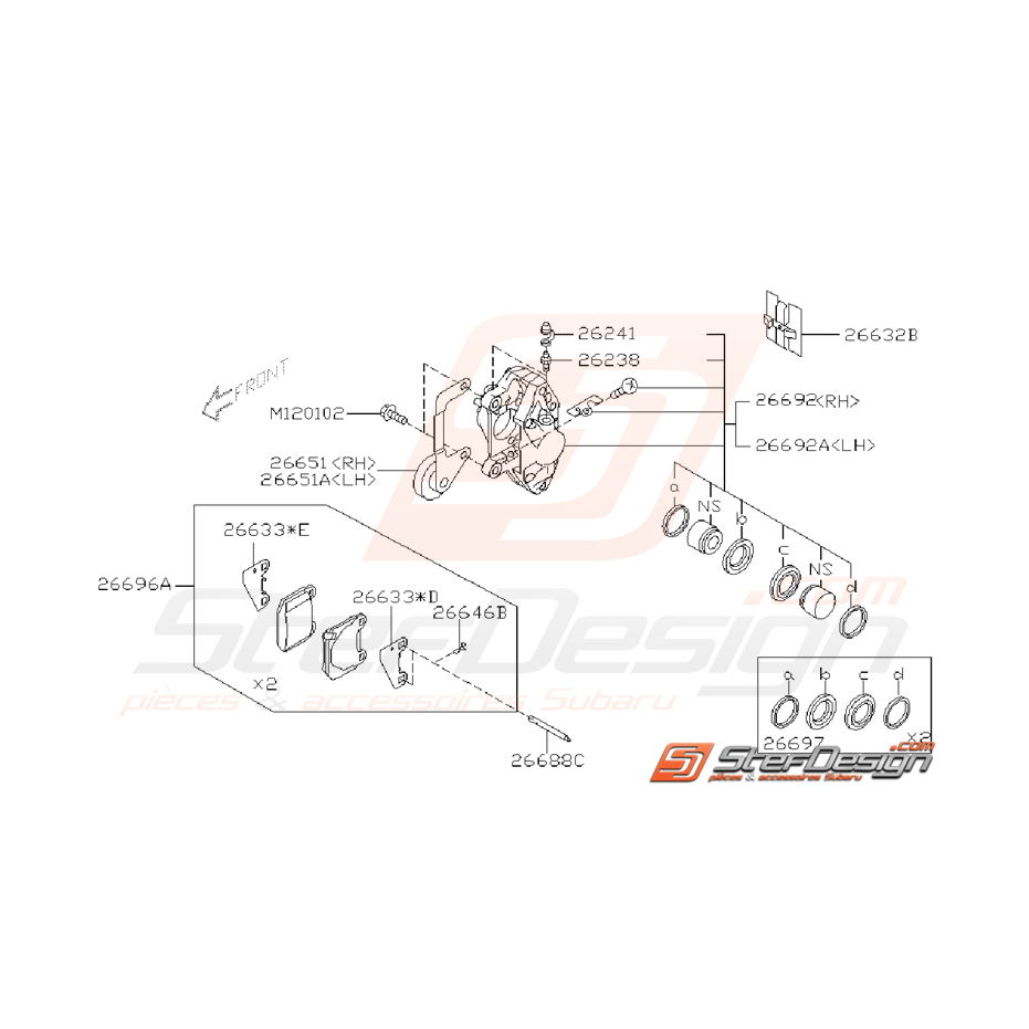 Ensemble Frein Arrière SUBARU STI 2001 - 2007