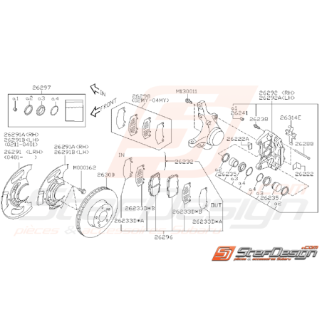 Ensemble frein avant WRX 01-07