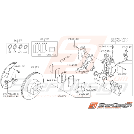 Ensemble frein avant STI 08-14