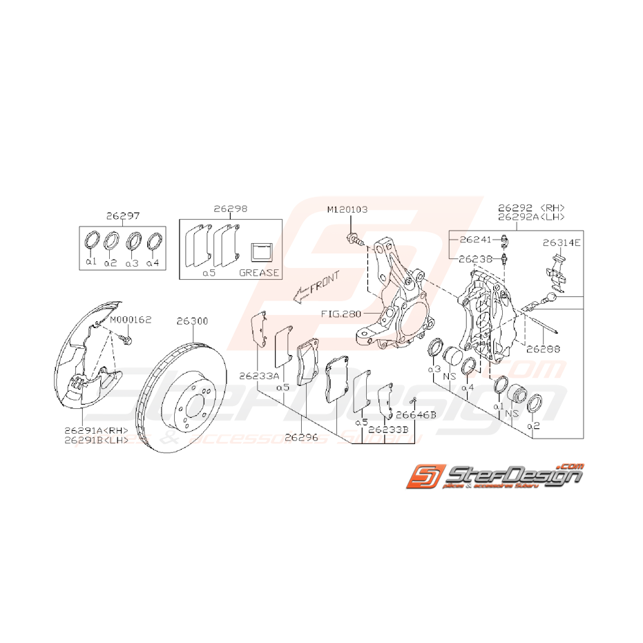 Ensemble frein avant STI 08-14