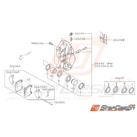 Ensemble frein arrière STI 08-14