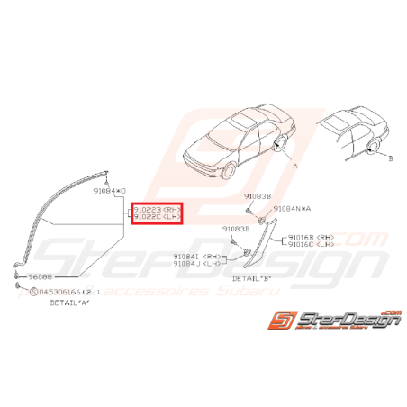 Protecteur d'aile arriere subaru impreza GT