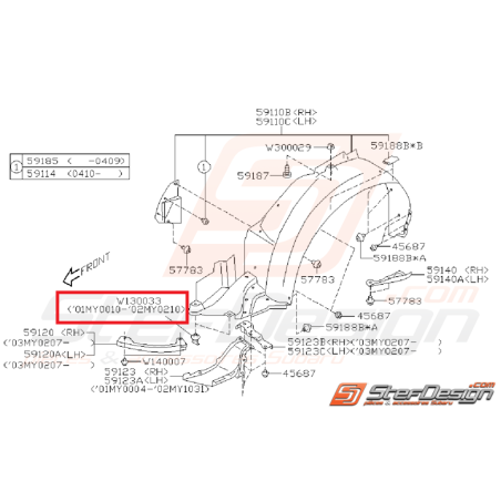 Clips passage de roue WRX/STI 2001-2003