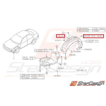 Clips pare-choc Impreza GT 97