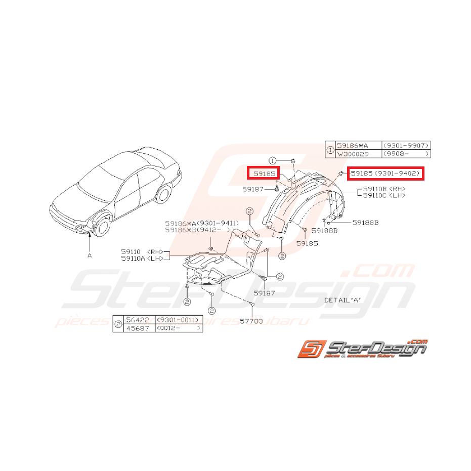 Clips pare-choc Impreza GT 97