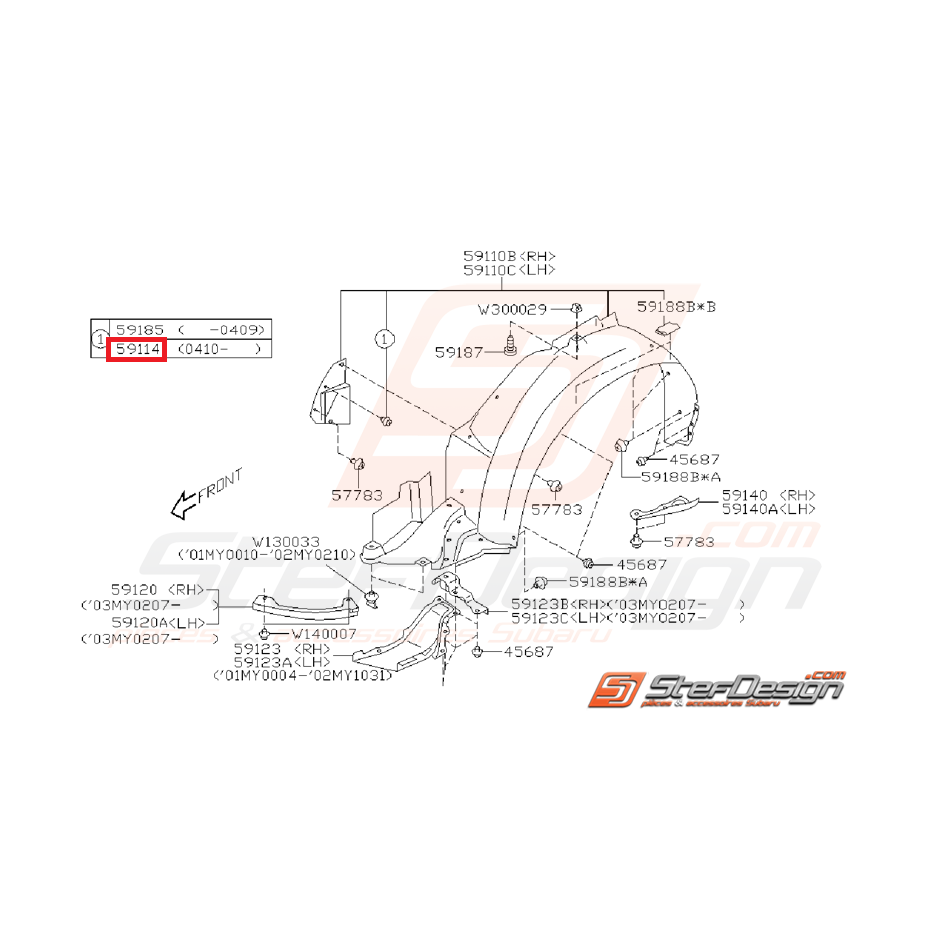Clip rivet passage de roue STI/WRX 06-14