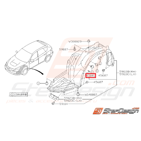 Rondelle passage de roue WRX/STI 06-14