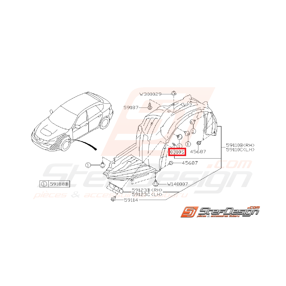Rondelle passage de roue WRX/STI 06-14