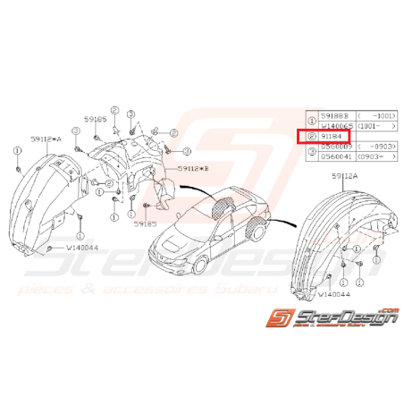 Clips passage de roue arrière WRX/STI 08-14