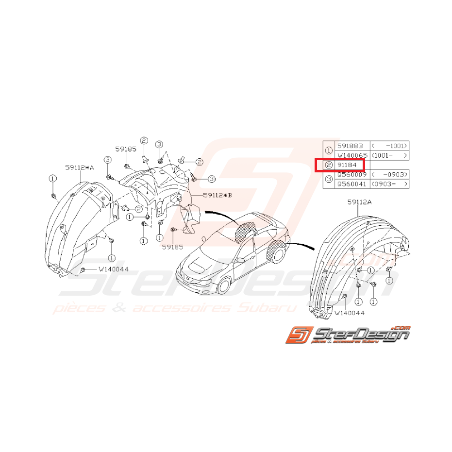 Clips passage de roue arrière WRX/STI 08-14 Clips passage de roue arrière WRX/STI 08-14