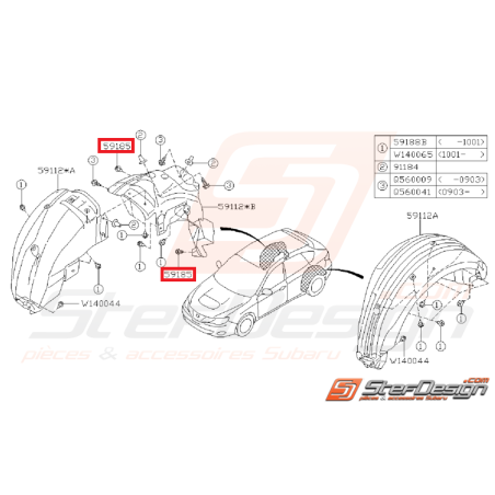 Clip pare choc avant WRX/STI 01-05