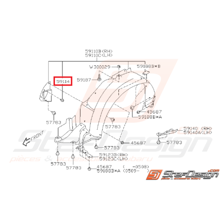 Clip rivet passage de roue STI/WRX 06-14