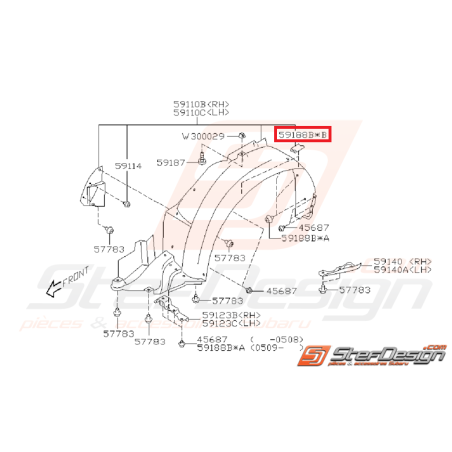 Clips passage de roue STI/WRX 01-05