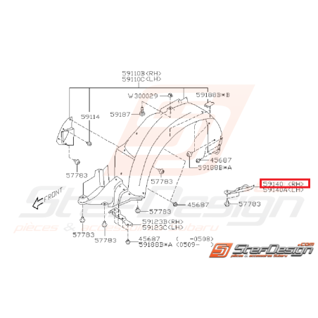 Couvercle de pare boue WRX/STI 01-07