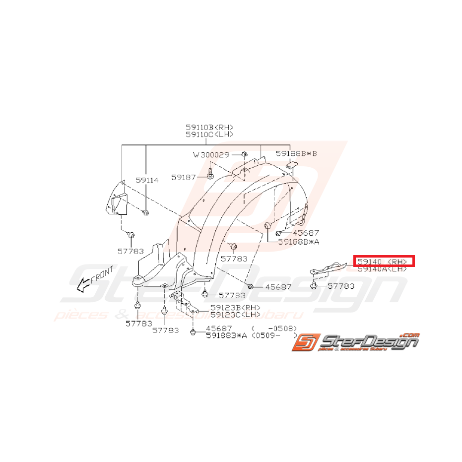 Couvercle de pare boue WRX/STI 01-07 Couvercle de pare boue WRX/STI 01-07