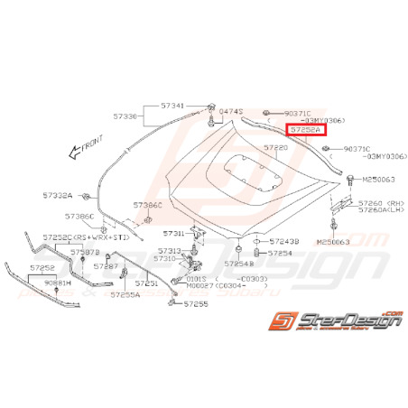 Joint baie de pare-brise WRX/STI 01-07