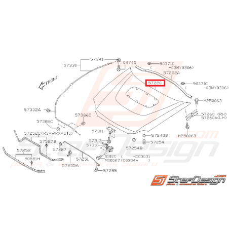 Capot origine subaru WRX/STI 03-05