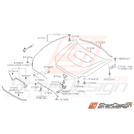 Ensemble capot STI/WRX 06-07