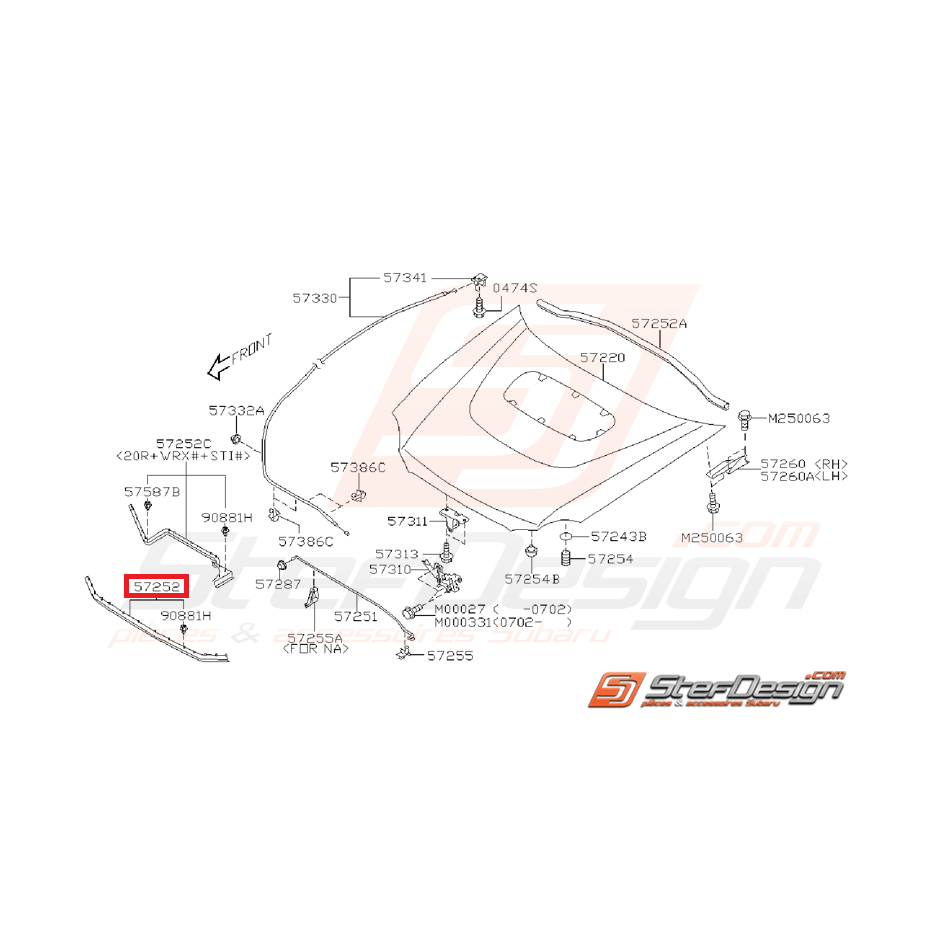 Joint de capot WRX/STI 06-07