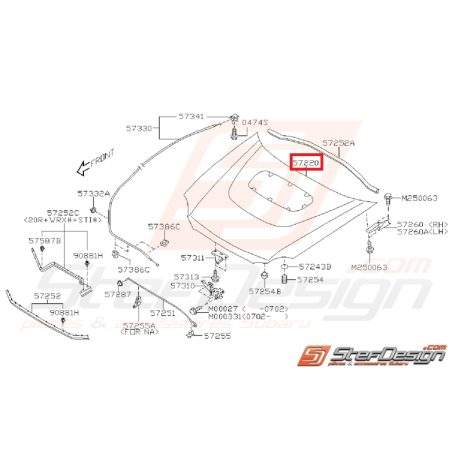 Capot origine subaru impreza WRX et STI 06-07