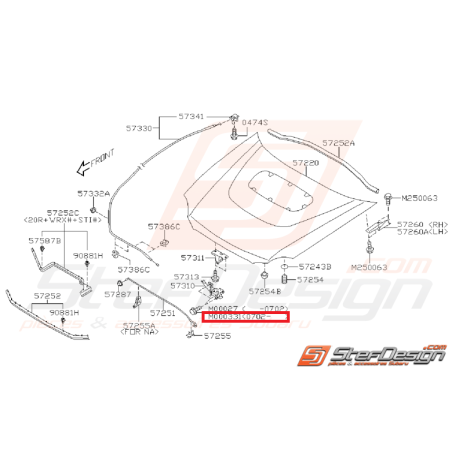 Clips Capot WRX /STI 2007