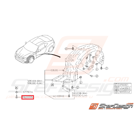 Boulon passage de roue avant BRZ 13-15