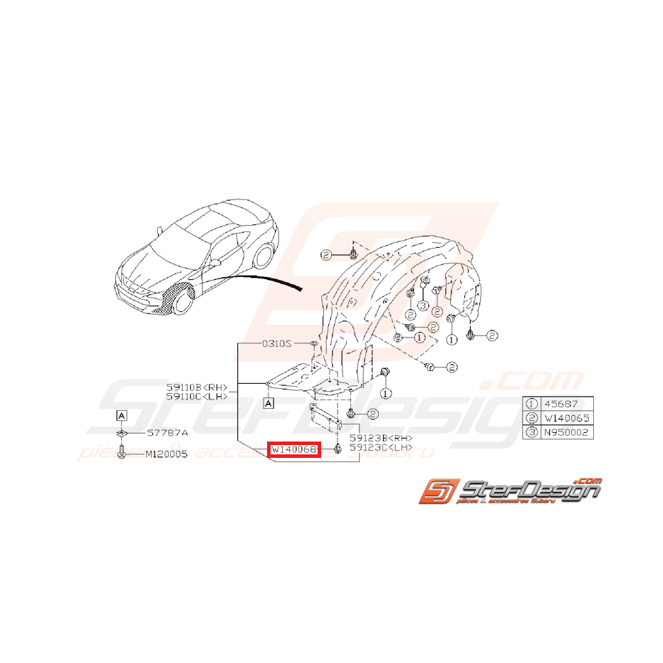 Agrafe passage de roue SUBARU BRZ 13-15 Agrafe passage de roue SUBARU BRZ 13-15
