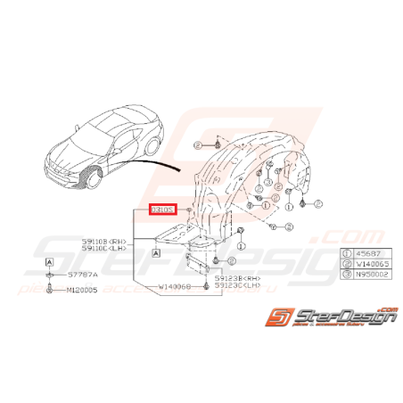 Rondelle passage de roue WRX/STI 06-14