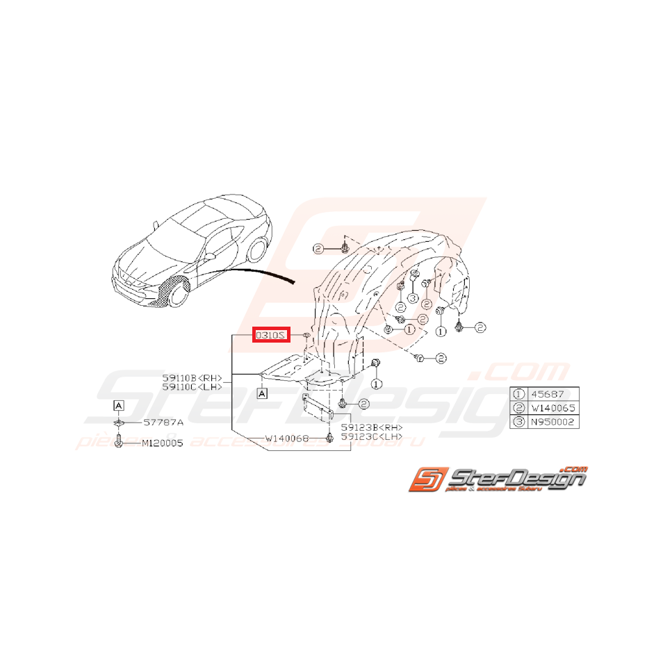 Rondelle passage de roue WRX/STI 06-14