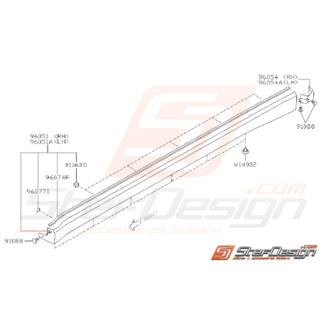 Ensemble bas de caisse Subaru WRX 01-05 STI 01-05