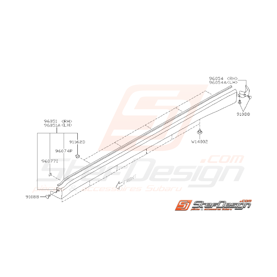 Ensemble bas de caisse Subaru WRX 01-05 STI 01-05