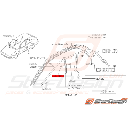 Agrafe joint étanchéité porte GT 93-00