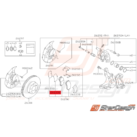 Entretoise Intérieur Plaquette Frein Avant Subaru IMPREZA GT 1994