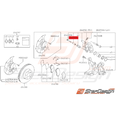 Broche de Verrouillage Frein Avant Subaru Impreza GT 1994 - 1996