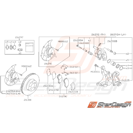 Ensemble frein avant Subaru Impreza GT 1994 - 1996