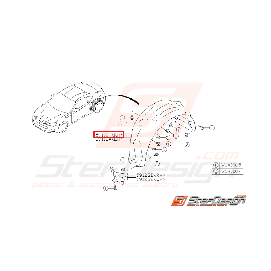 Pare boue arrière BRZ 13-15