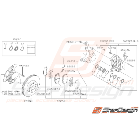 Ensemble frein avant GT 99-00 WRX/STI 01-07