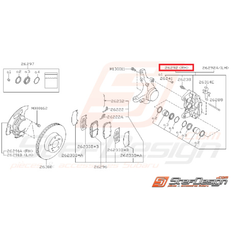 étrier frein avant GT 99-00 WRX 01-04