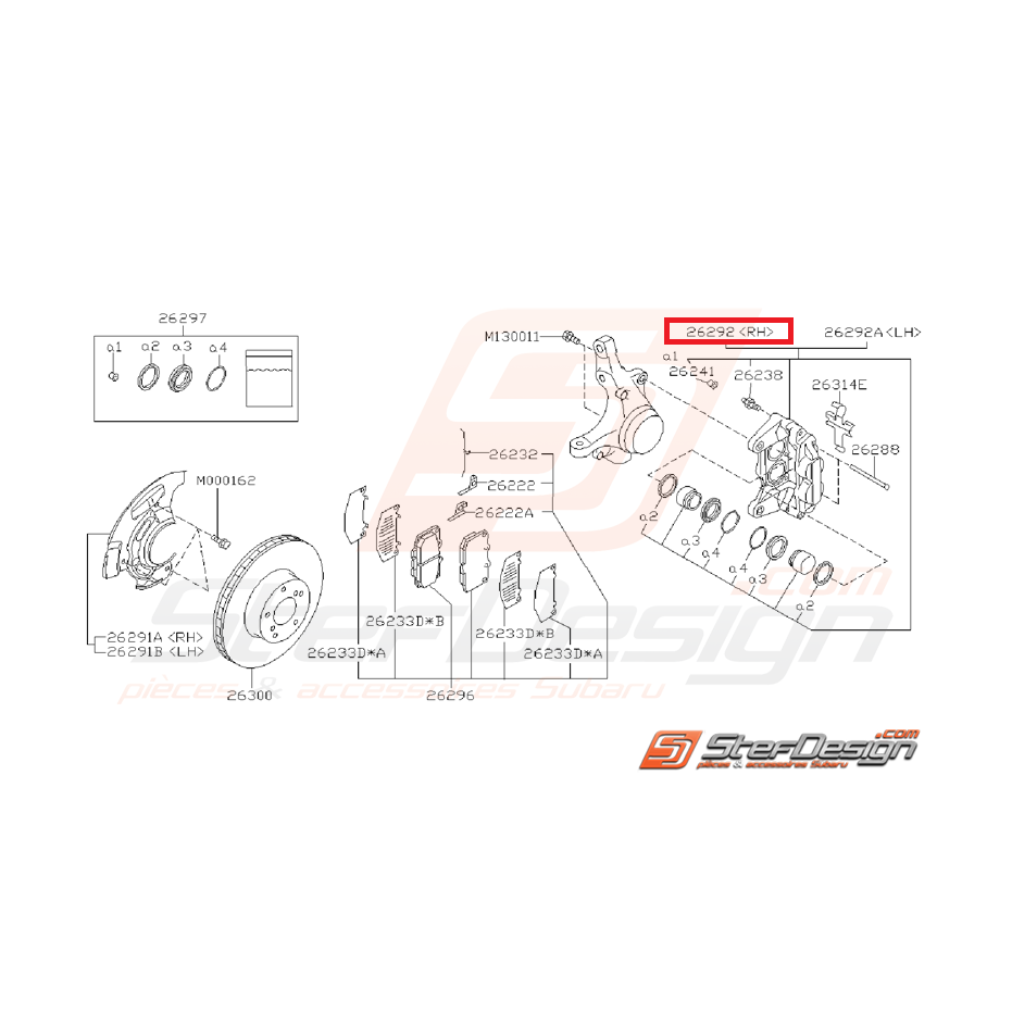 étrier frein avant GT 99-00 WRX 01-04 étrier frein avant GT 99-00 WRX 01-04