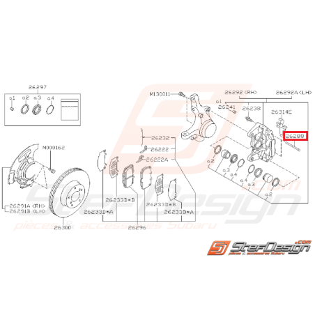 Goupille frein avant GT 99-00 WRX 01-05