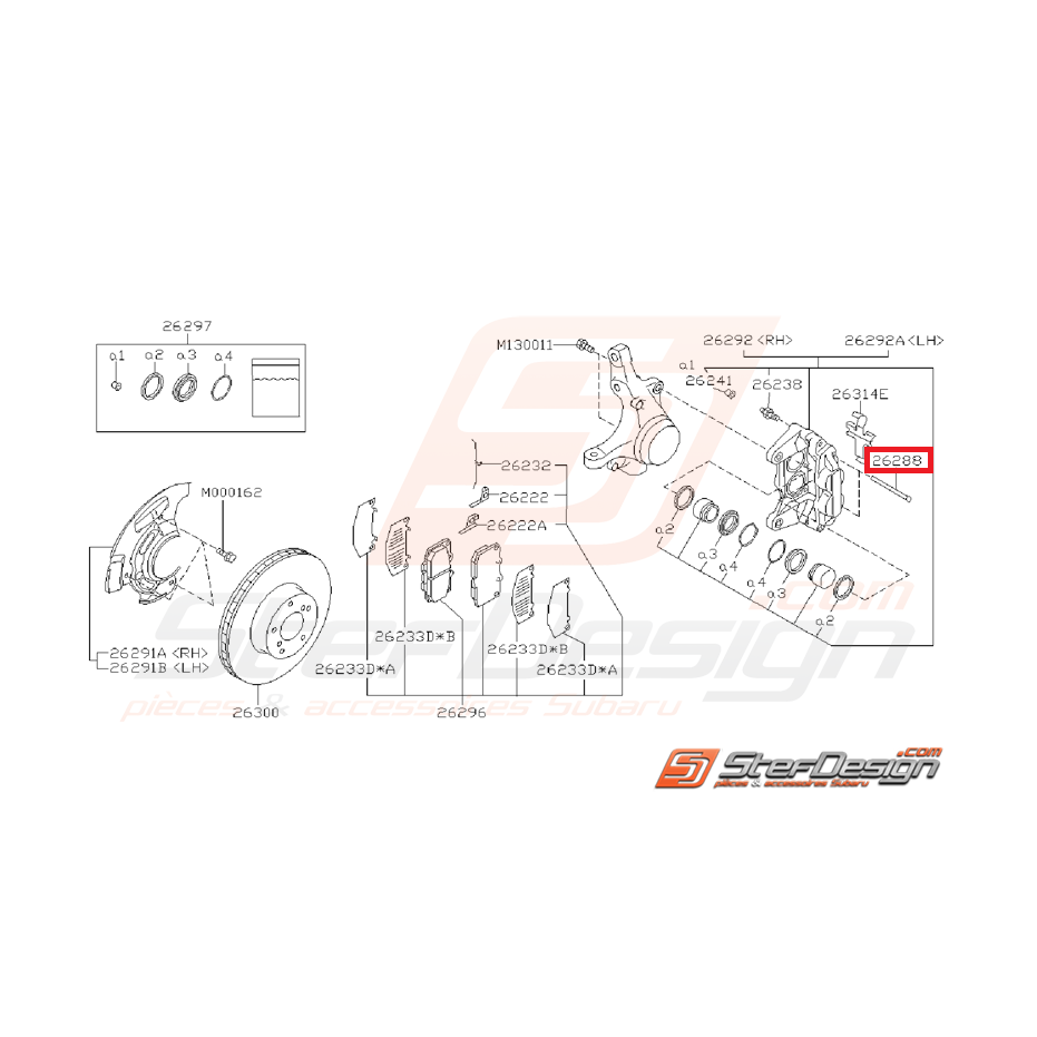 Goupille frein avant GT 99-00 WRX 01-05