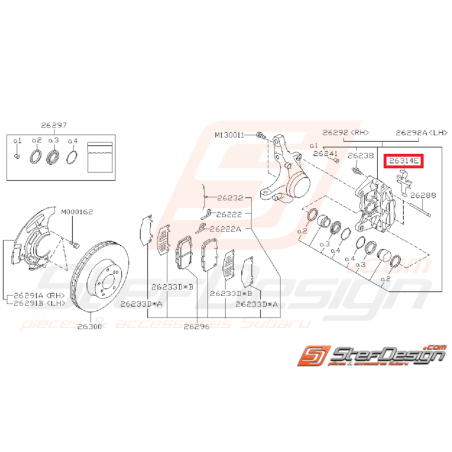 Ressort transversale pour étrier avant 4 pistons GT 99-00 WRX 01-10 