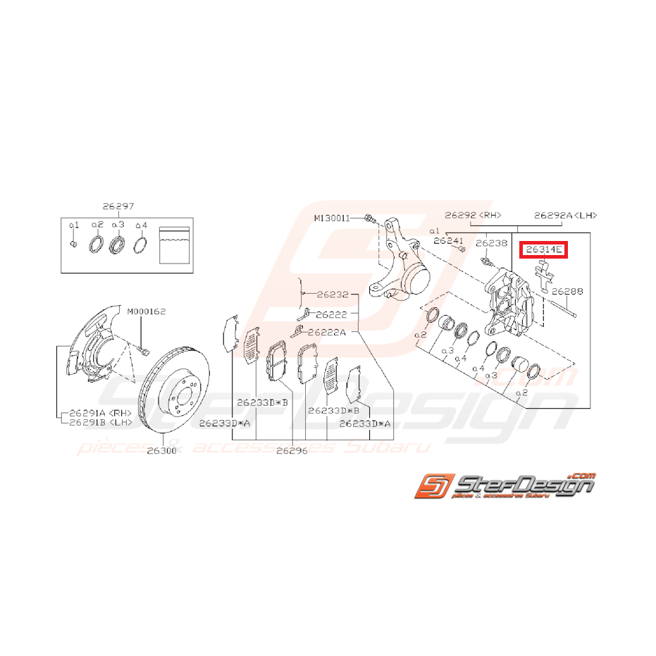Ressort transversale pour étrier avant 4 pistons GT 99-00 WRX 01-10 