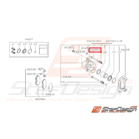 Broche guide de freins arrières GT 99-00