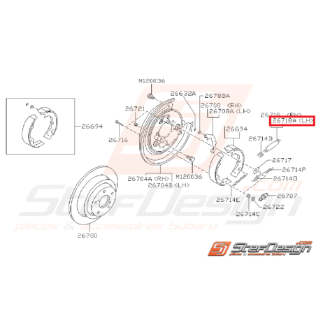 Amortisseur frein a main GT 97-00 WRX/STI 01-07