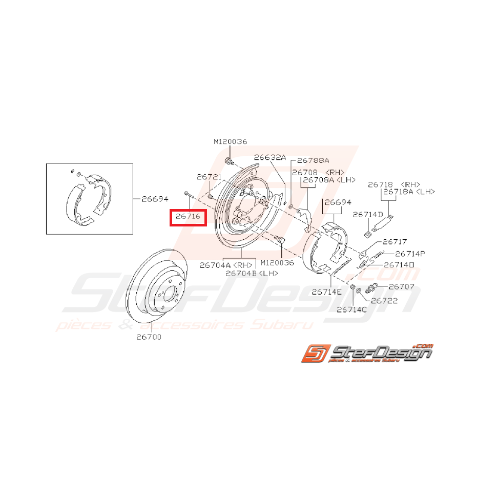 Broche maintient mâchoire frein a main GT 93-00 STI/WRX 01-05 Broche maintient mâchoire frein a main GT 93-00 STI/WRX 01-05