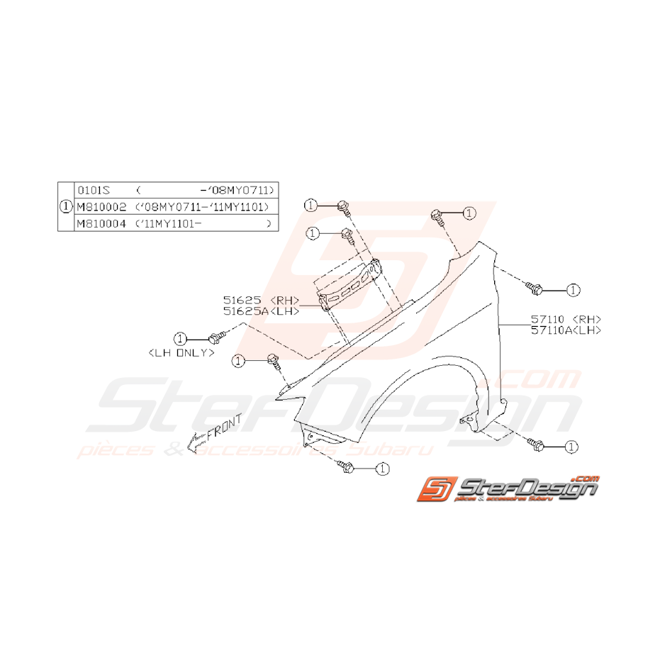 Ensemble Aile Avant Subaru WRX 2008 - 2011 Ensemble Aile Avant Subaru WRX 2008 - 2011