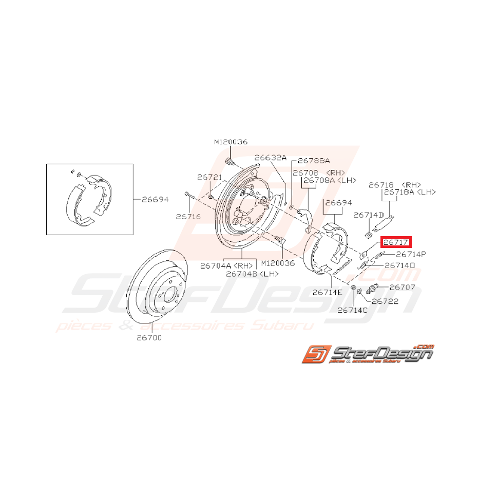 Plaque garniture frein à main GT 97-00 STI/WRX 01-14
