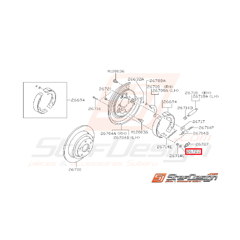 Coupelle de maintient des mâchoires GT 97-00 WRX/STI 03-14